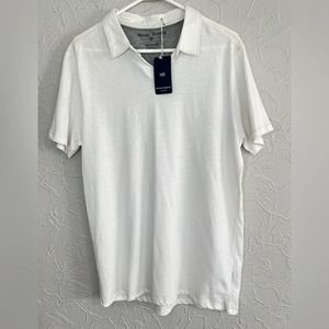 NWT MB Michael Brandon Men's White Pre-Shrunk Cotton Polo Shirt Size MEDIUM